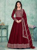 Royal Silk Gown with Thread Work for Weddings and Receptions