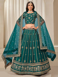 Awesome Green Zari Work Art Silk Mehendi Wear Lehenga With Blouse