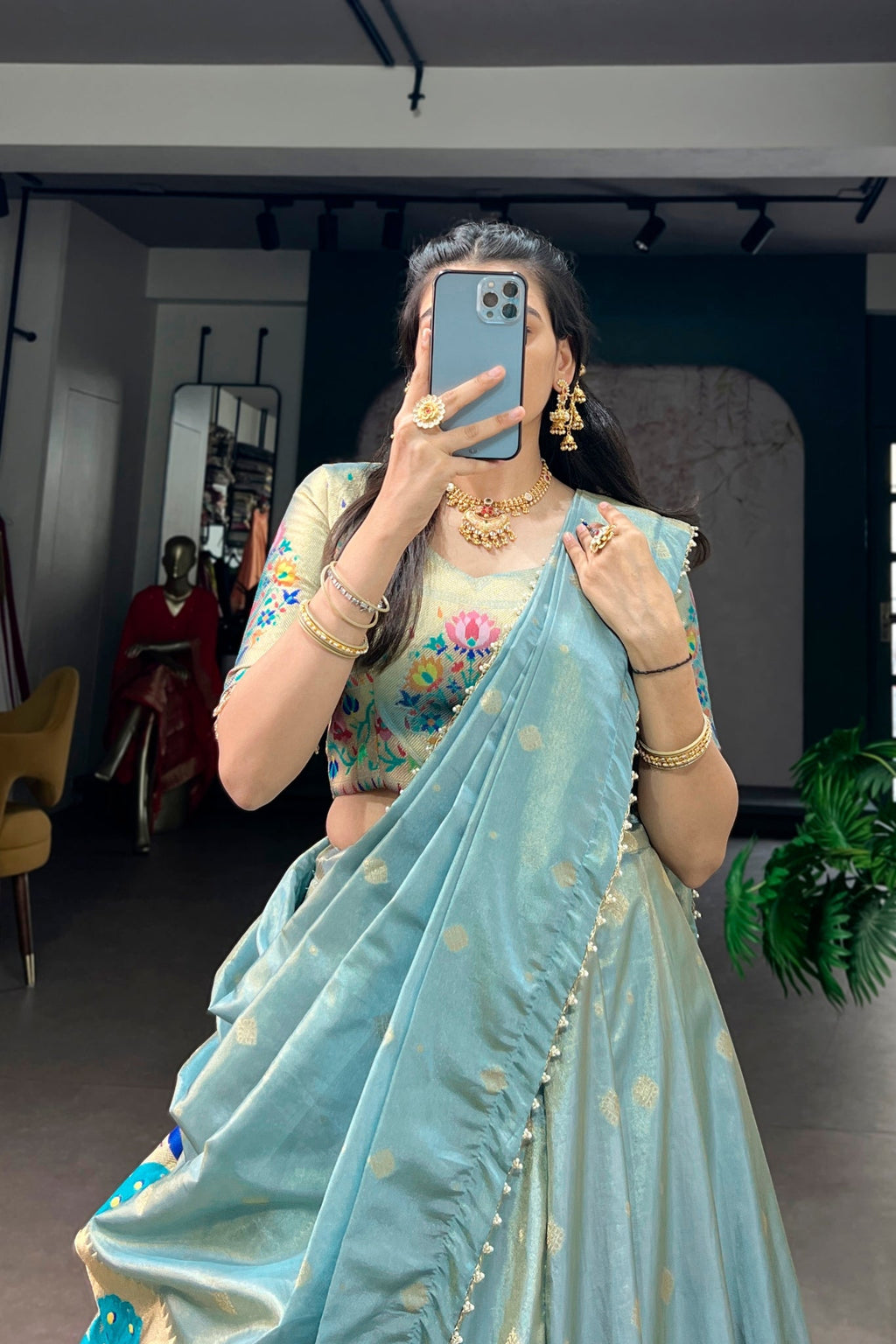 Light Purple Shimmer Silk Designer Lehenga Set for festive celebrations and wedding occasions