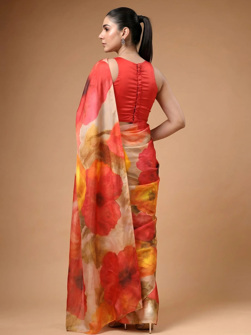 Captivating Charming Digital Printed Satin Festive Wear Saree With Blouse