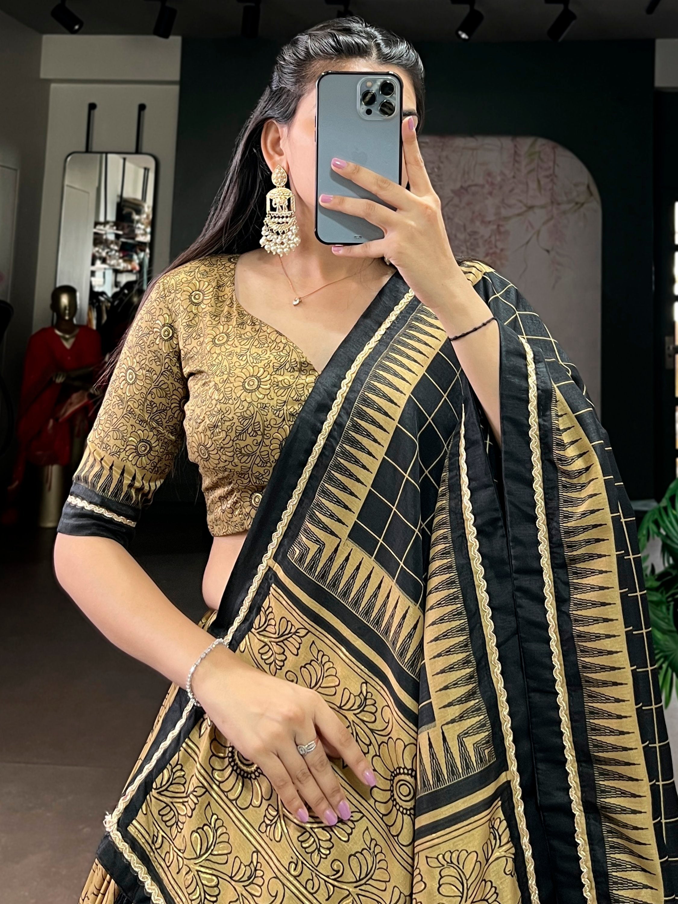 Wonderful Kalamkari Print Tussar Silk Lehenga Choli for Festive Occasions and Weddings