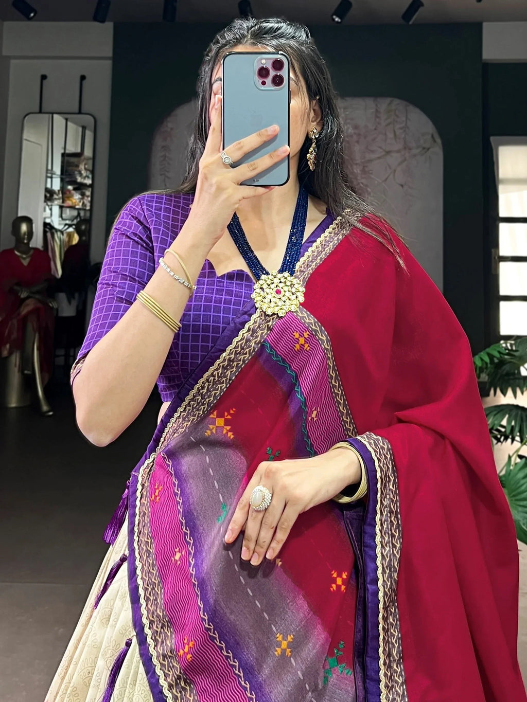 Purple Lovely And Digital Printed Silk Festive Wear Lehenga Choli