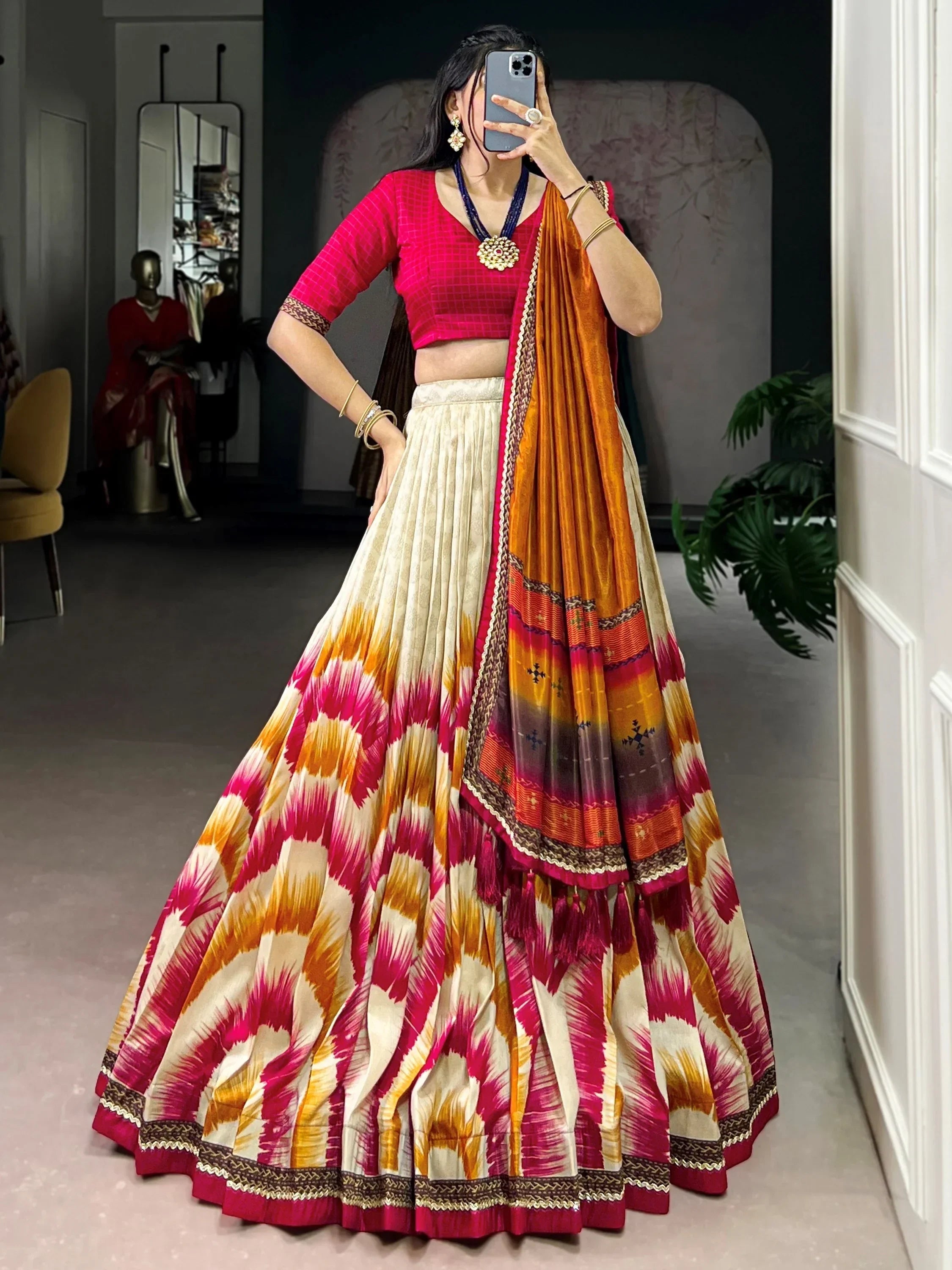 Pink Lovely And Digital Printed Silk Festive Wear Lehenga Choli