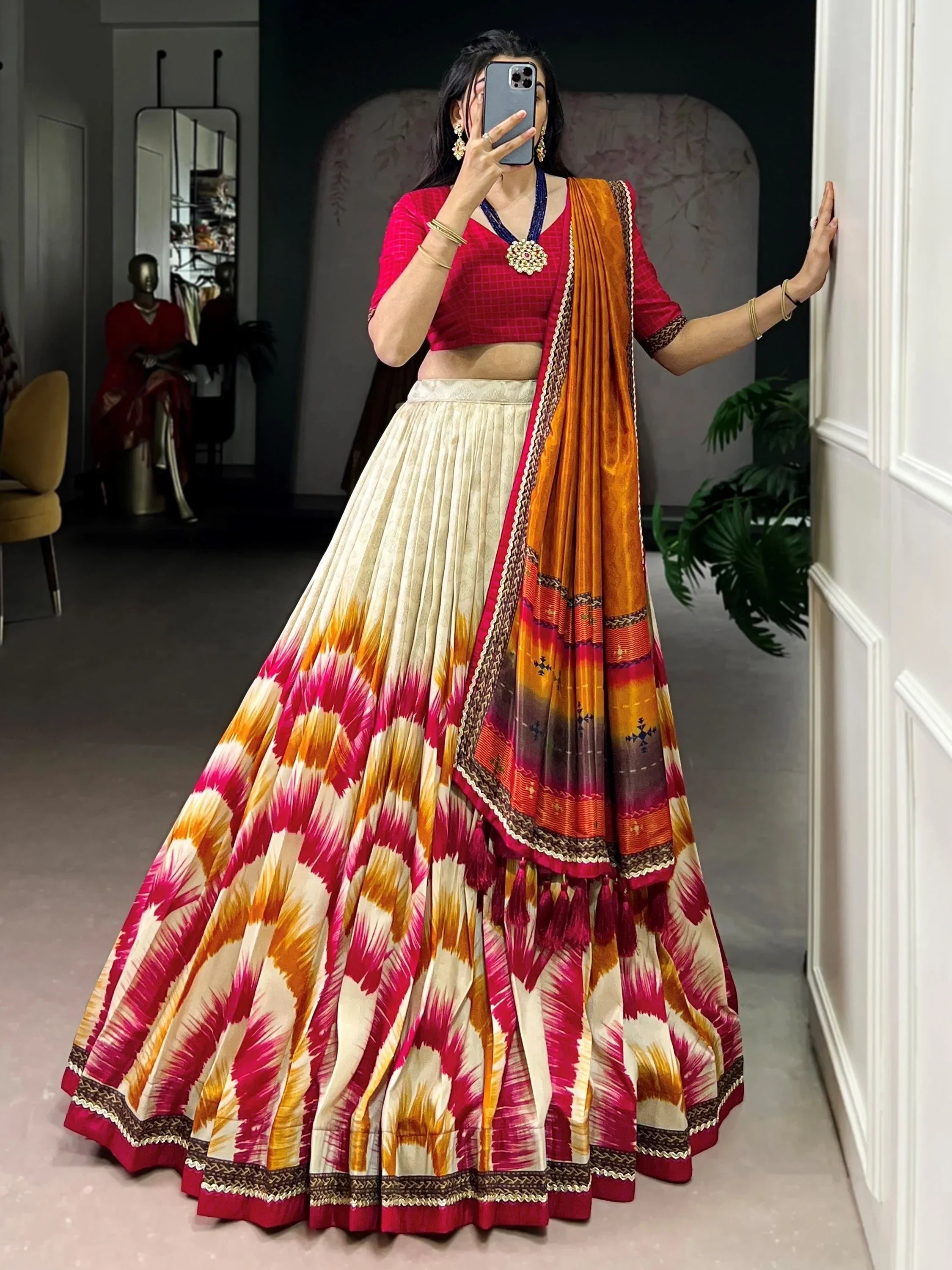 Pink Lovely And Digital Printed Silk Festive Wear Lehenga Choli