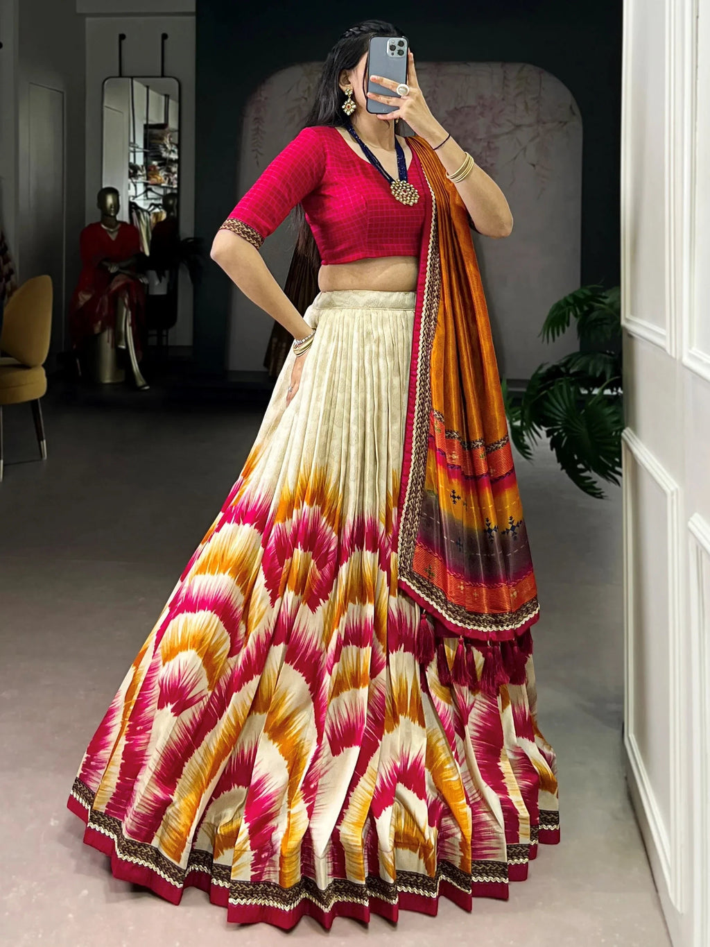 Pink Lovely And Digital Printed Silk Festive Wear Lehenga Choli