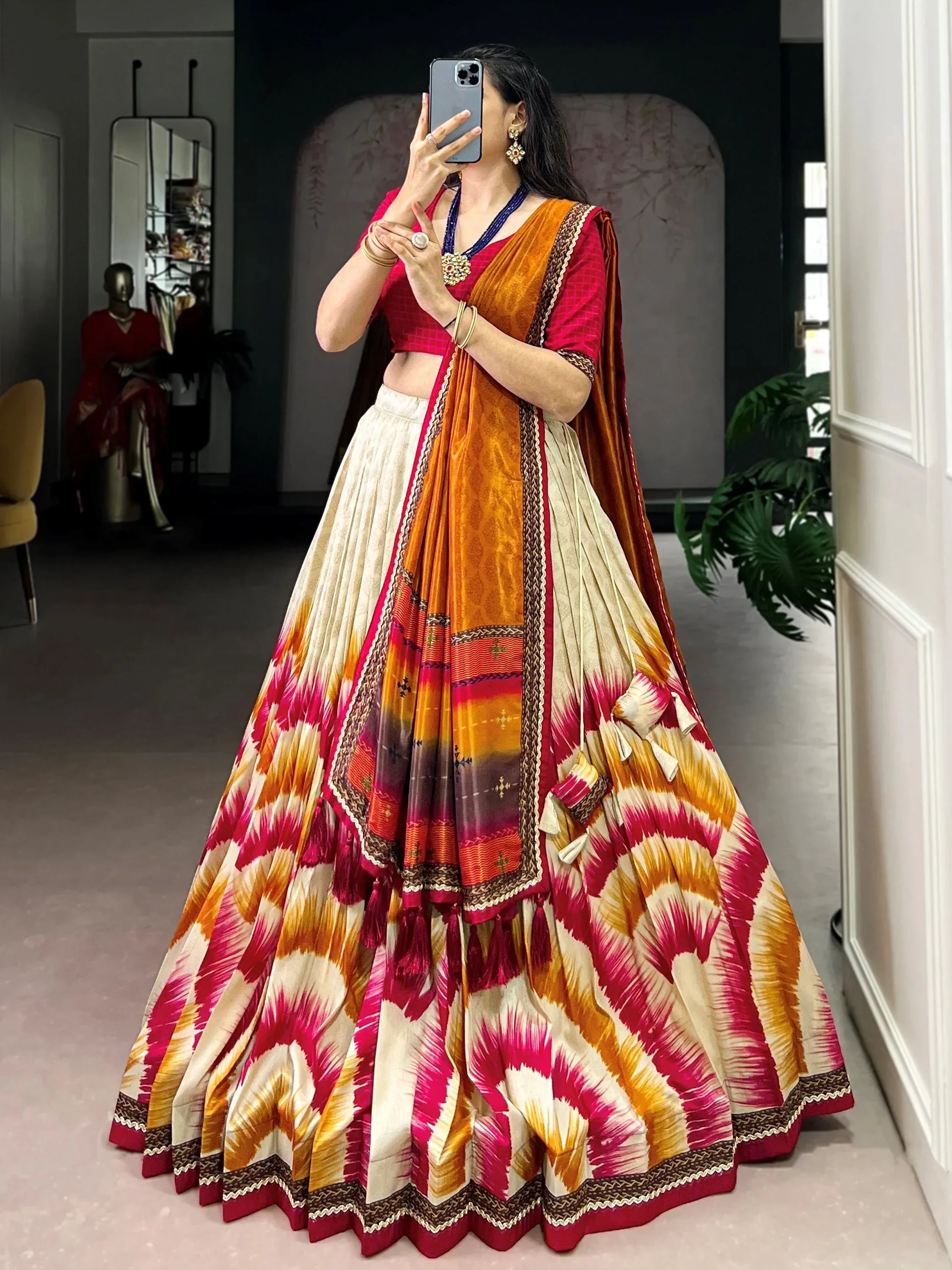 Pink Lovely And Digital Printed Silk Festive Wear Lehenga Choli