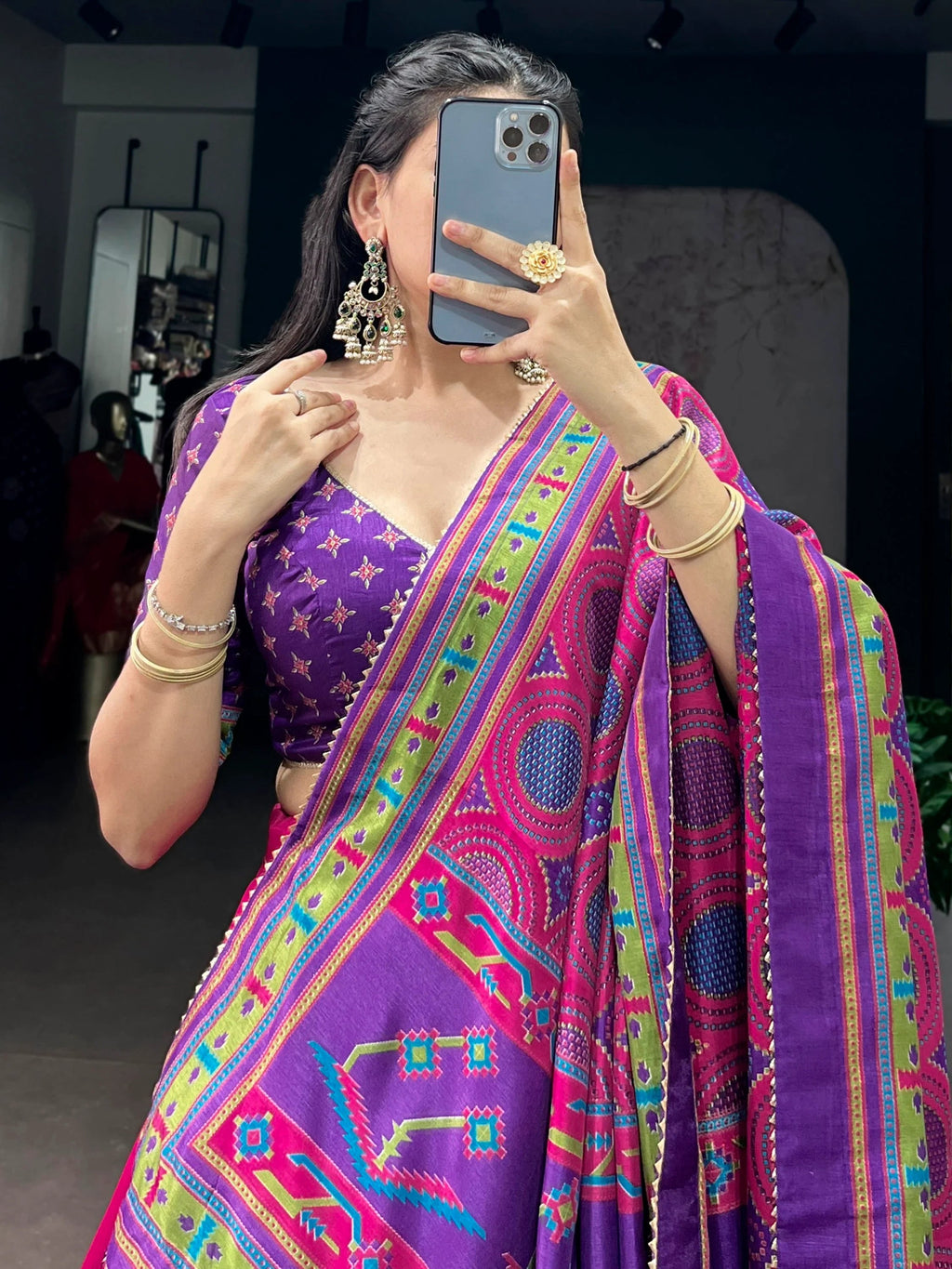 Pink Majestic Printed Tussar Silk Event Wear Lehenga Choli