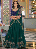 Sparkling Green Thread Embroidery Silk Function Wear Lehenga Choli
