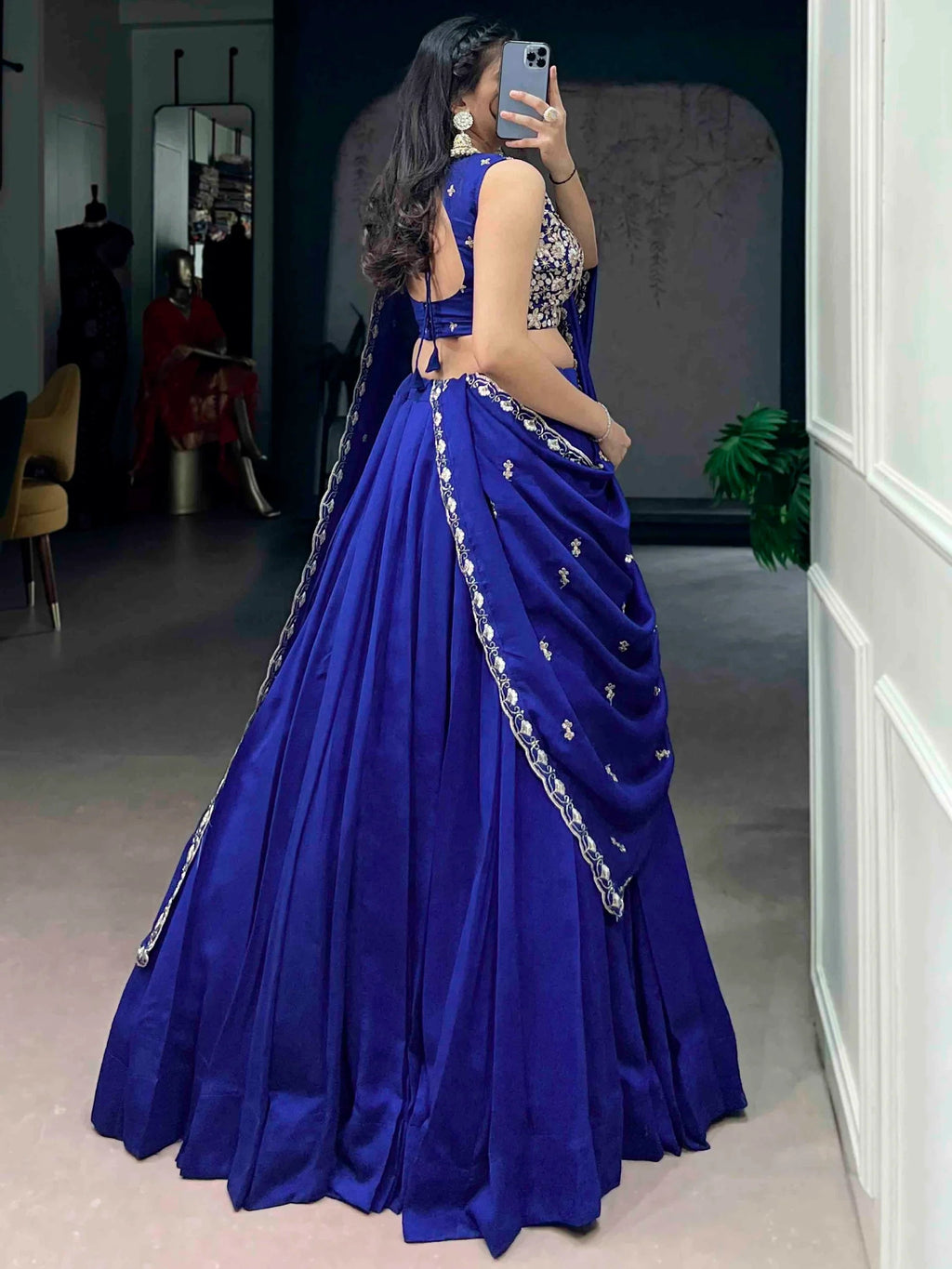 Beautiful Blue Silk Festive Wear Lehenga And Embroidered Choli