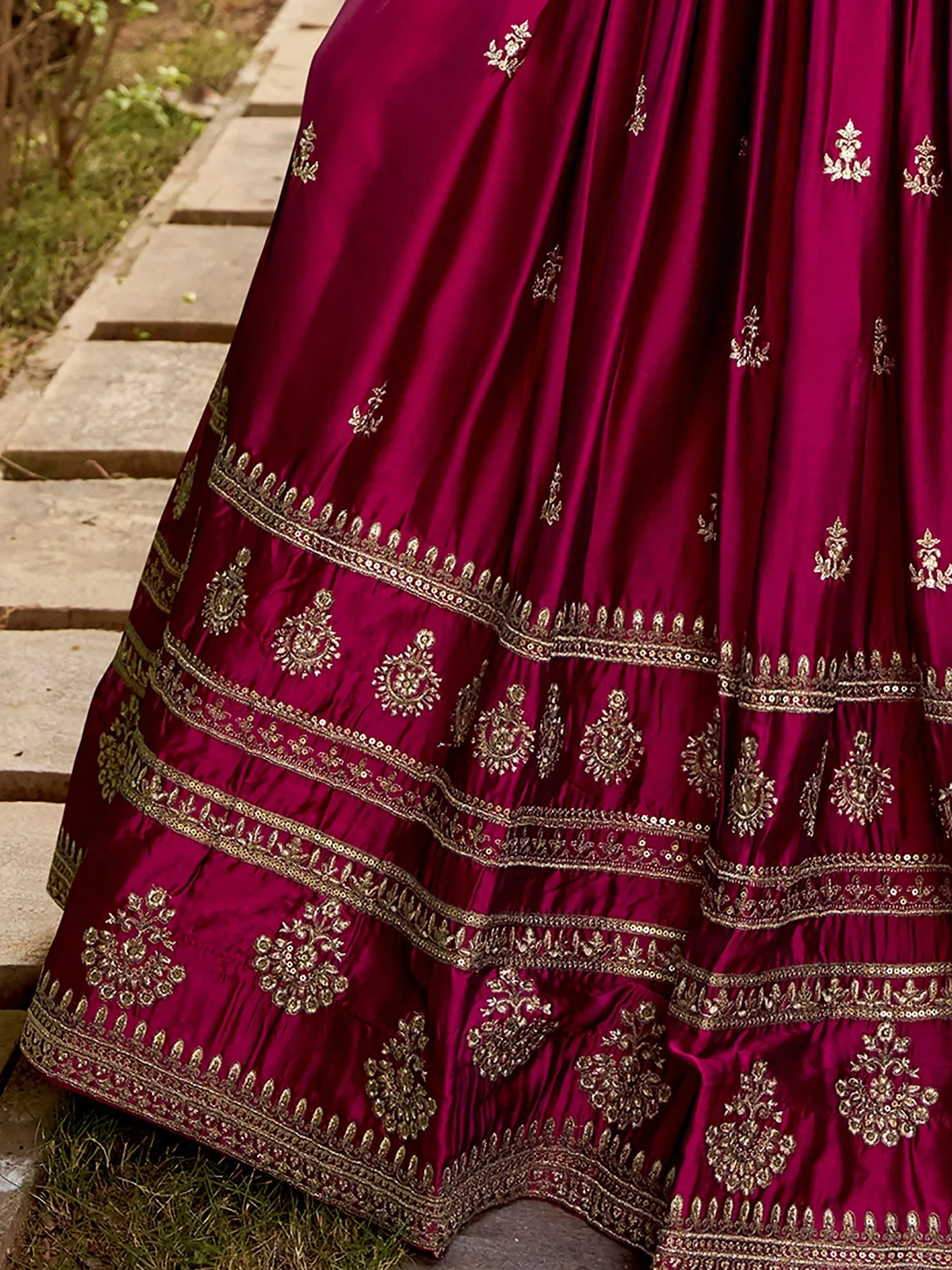 Adorable Pink Embroidered Silk Engagement Wear Lehenga Choli