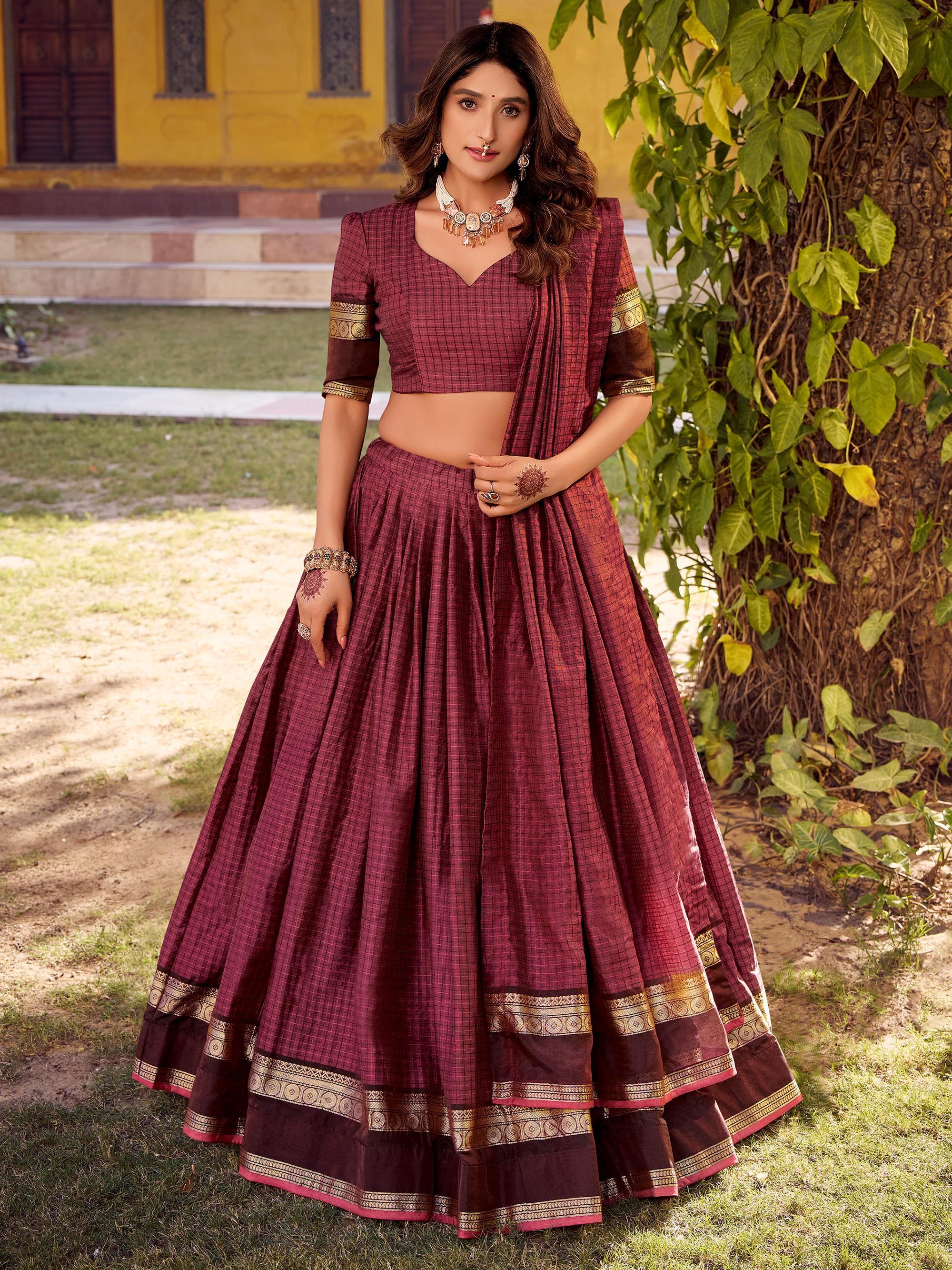 Maroon Charming Digital Printed Silk Festival Wear Lehenga Choli