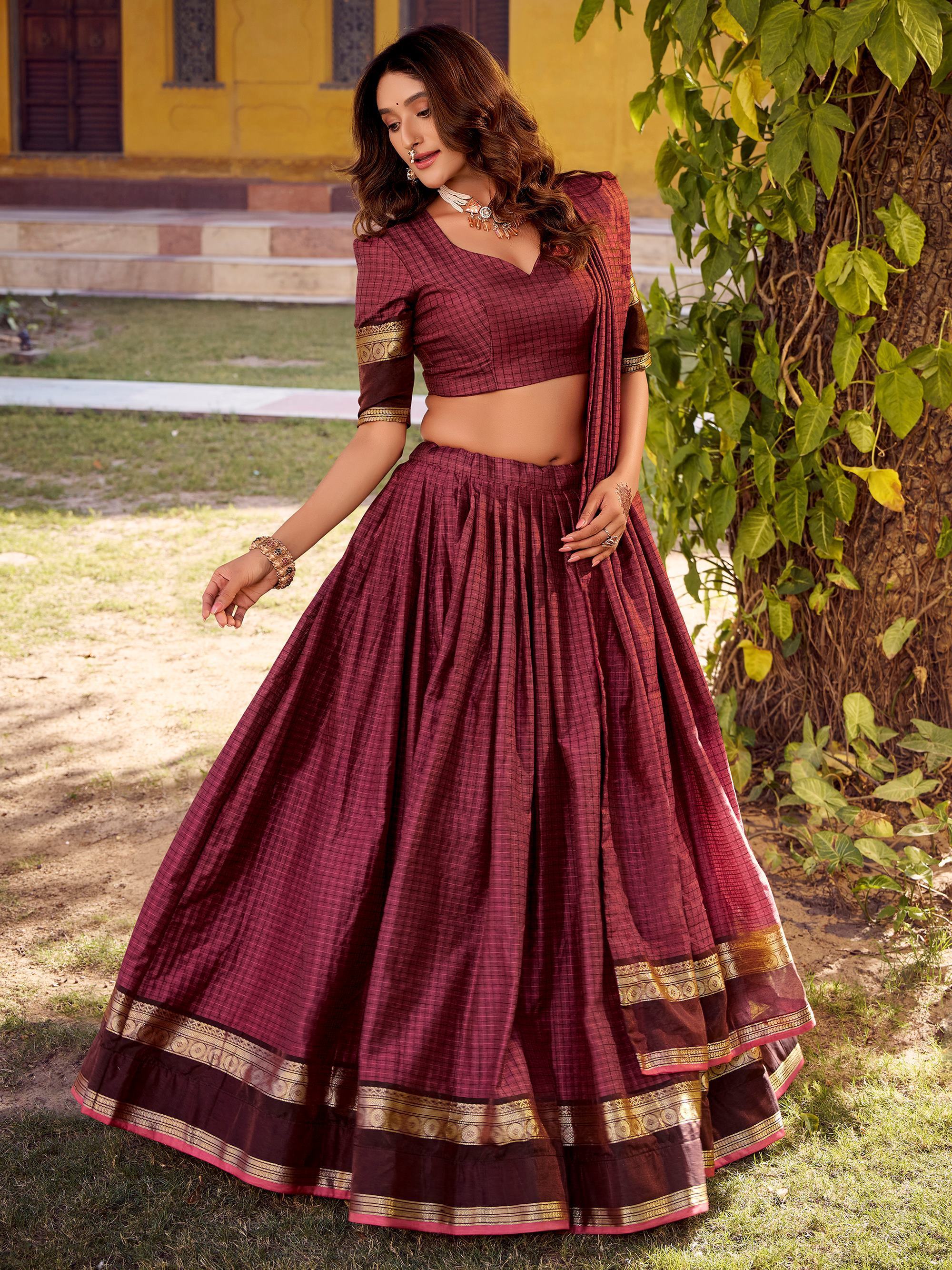 Maroon Charming Digital Printed Silk Festival Wear Lehenga Choli