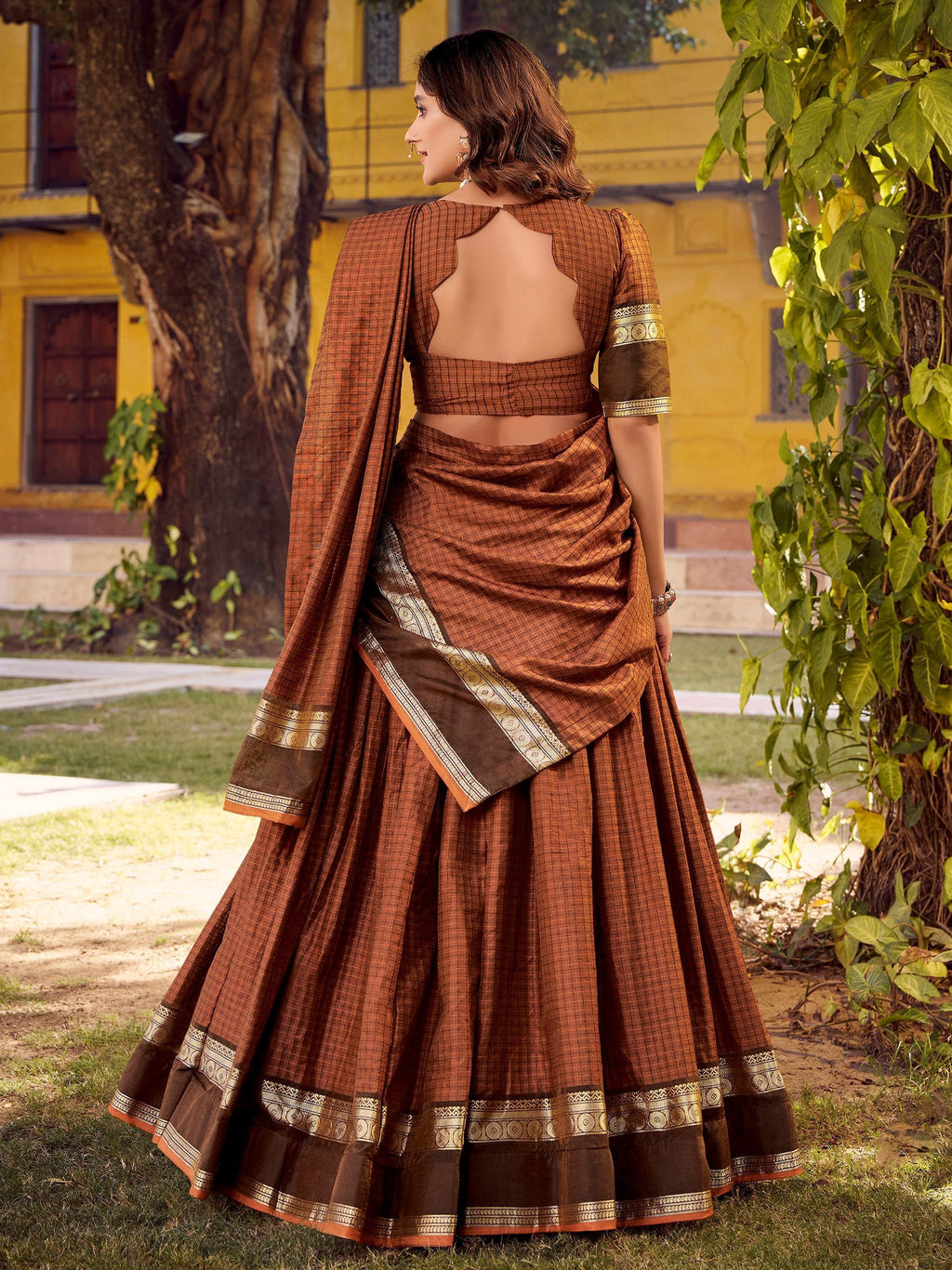 Brown Charming Digital Printed Silk Festival Wear Lehenga Choli