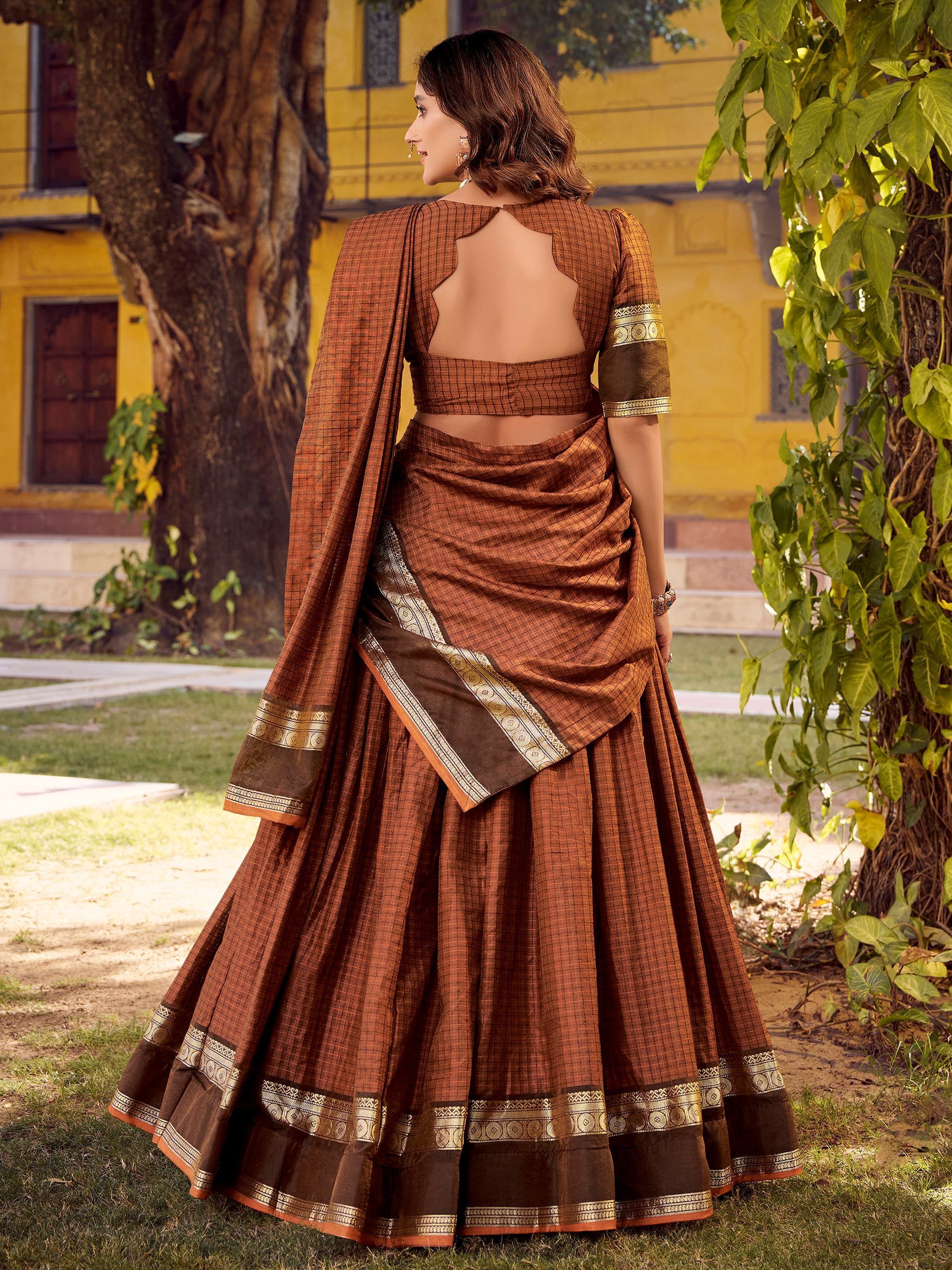 Brown Charming Digital Printed Silk Festival Wear Lehenga Choli