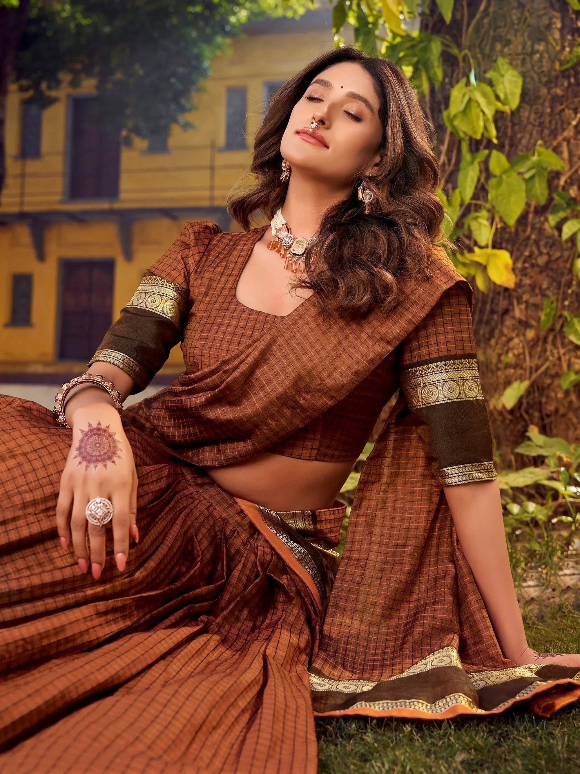 Brown Charming Digital Printed Silk Festival Wear Lehenga Choli