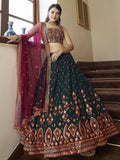 Miraculous Green Gota Patti Embroidered Georgette Party Wear Lehenga Choli