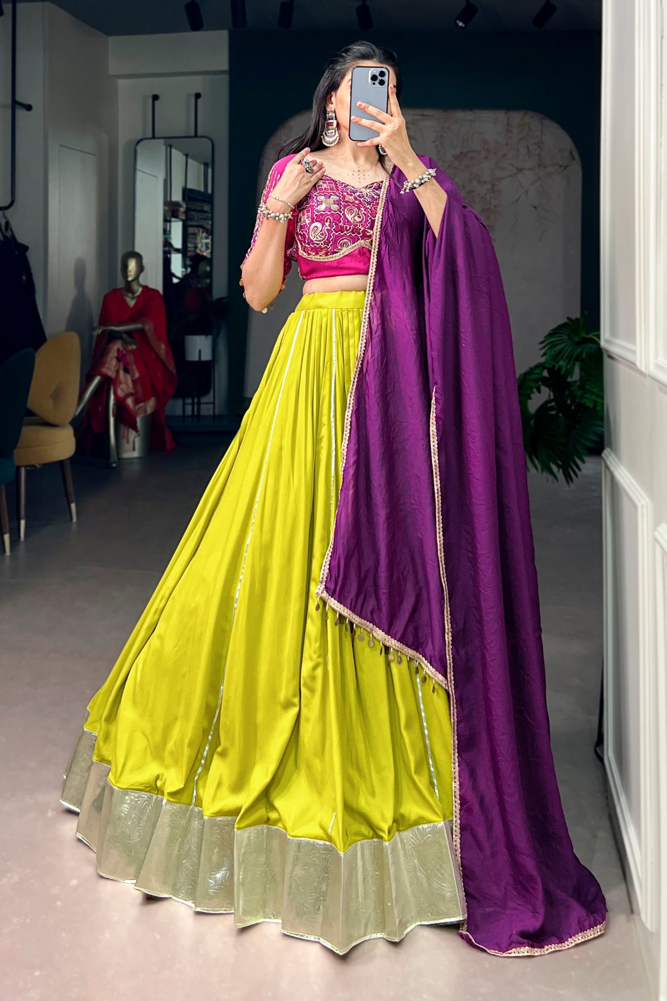 Raasrang Premium Rayon Navratri Designer Lehenga Choli For Women
