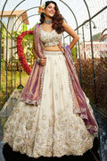 Premium Pure Tissue Ivory Cream Designer Lehenga Choli