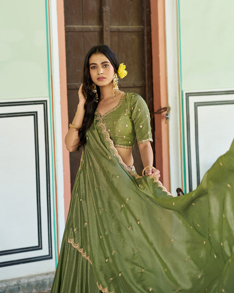Designer Chinon Designer Lehenga Choli with Embroidery for Festive Occasions