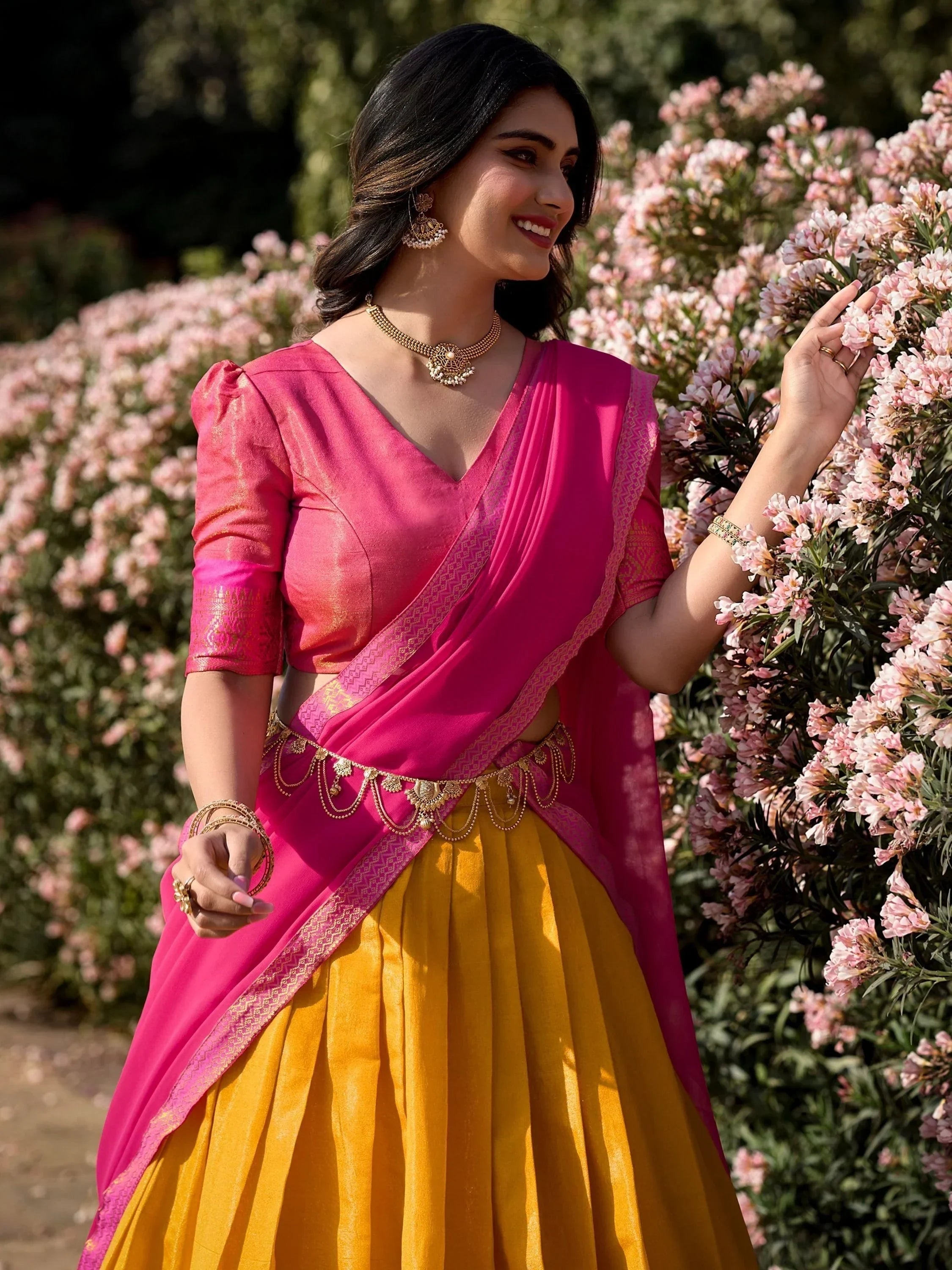Mustard Amazing Zari Weaving Kanchipuram Silk Traditional Lehenga Choli