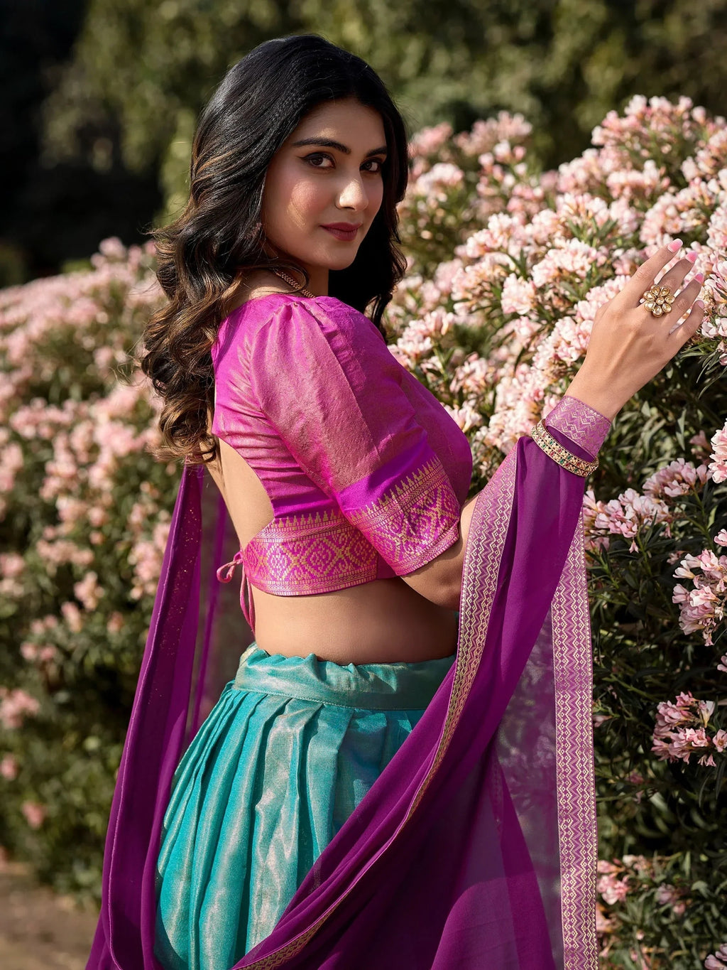 Sky Blue Amazing Zari Weaving Kanchipuram Silk Traditional Lehenga Choli