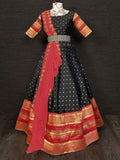 Black Mesmerizing Jacquard Zari Weaving Lehenga Choli With Dupatta