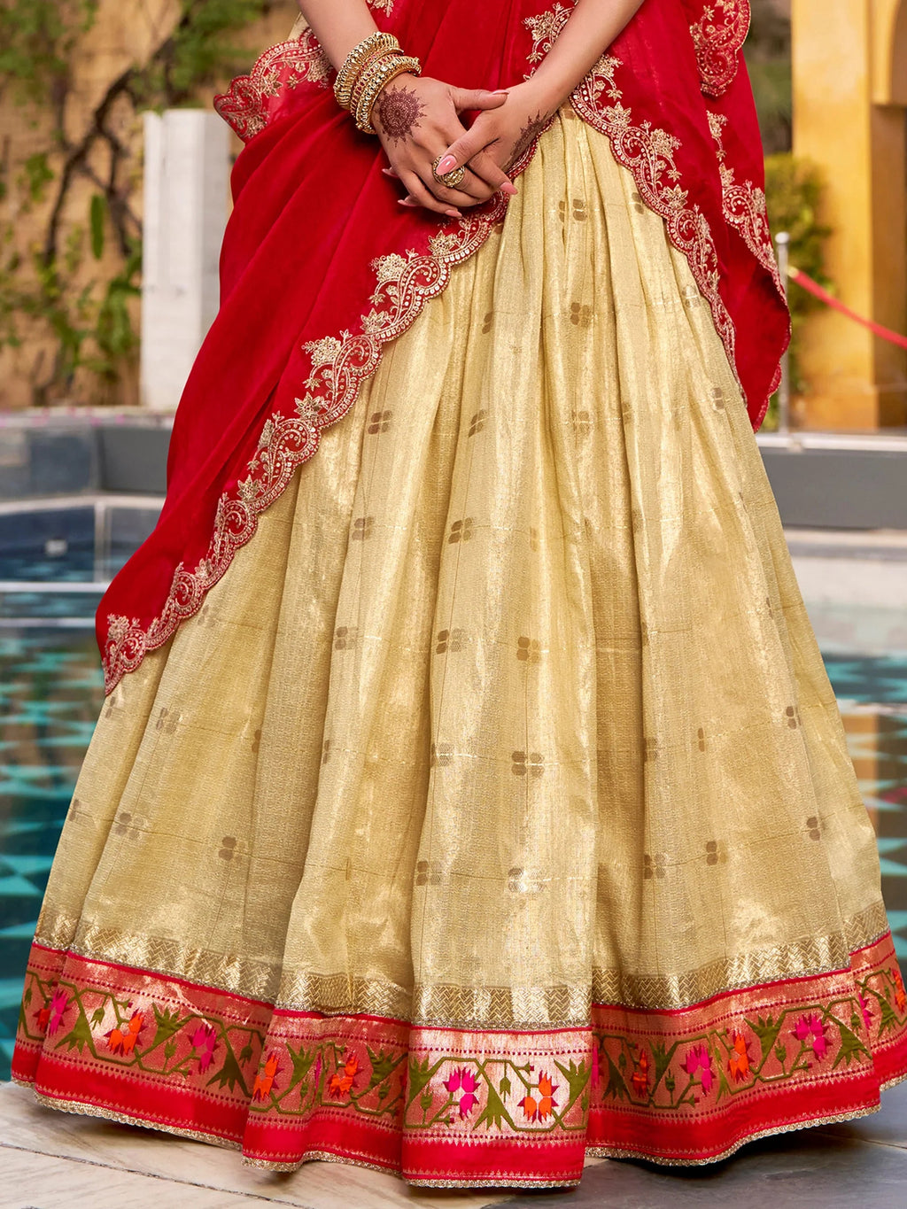 Glamorous Mesmerizing Jacquard Zari Weaving Lehenga Choli With Dupatta