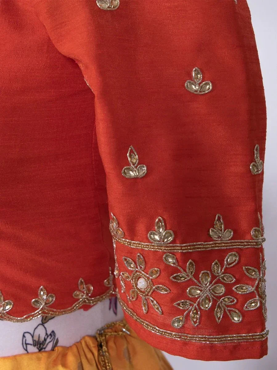 Yellow Captivating Zari Weaving Jacquard Silk Lehenga Choli