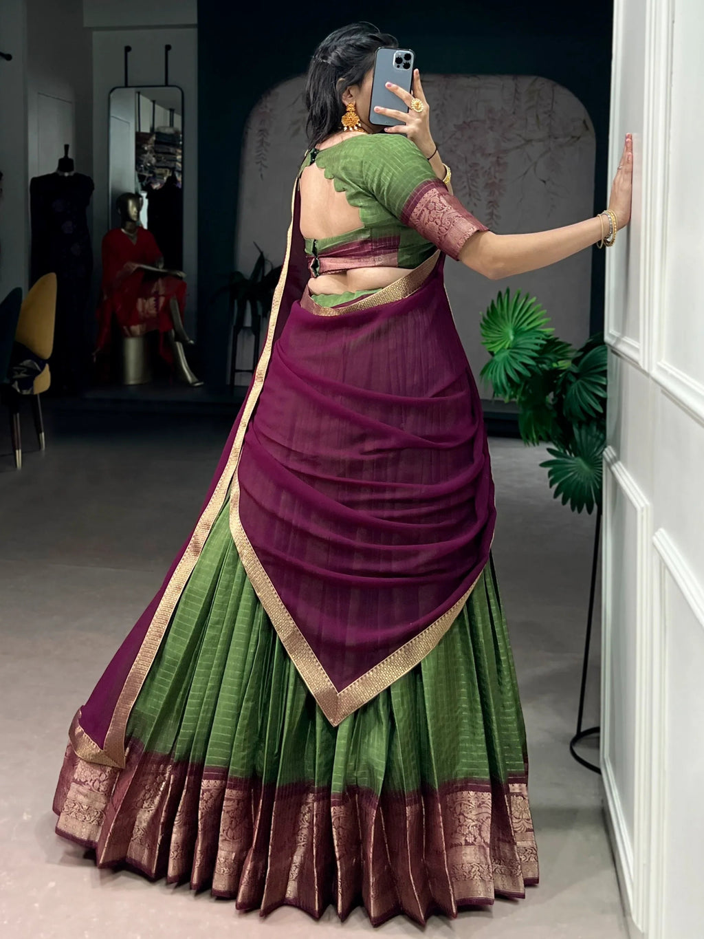 Green Regal Zari Weaving Silk Festive Wear Lehenga Choli With Dupatta