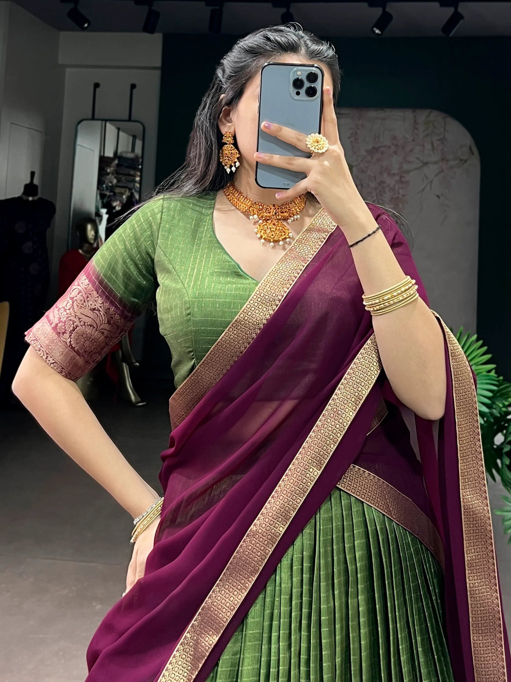 Green Regal Zari Weaving Silk Festive Wear Lehenga Choli With Dupatta