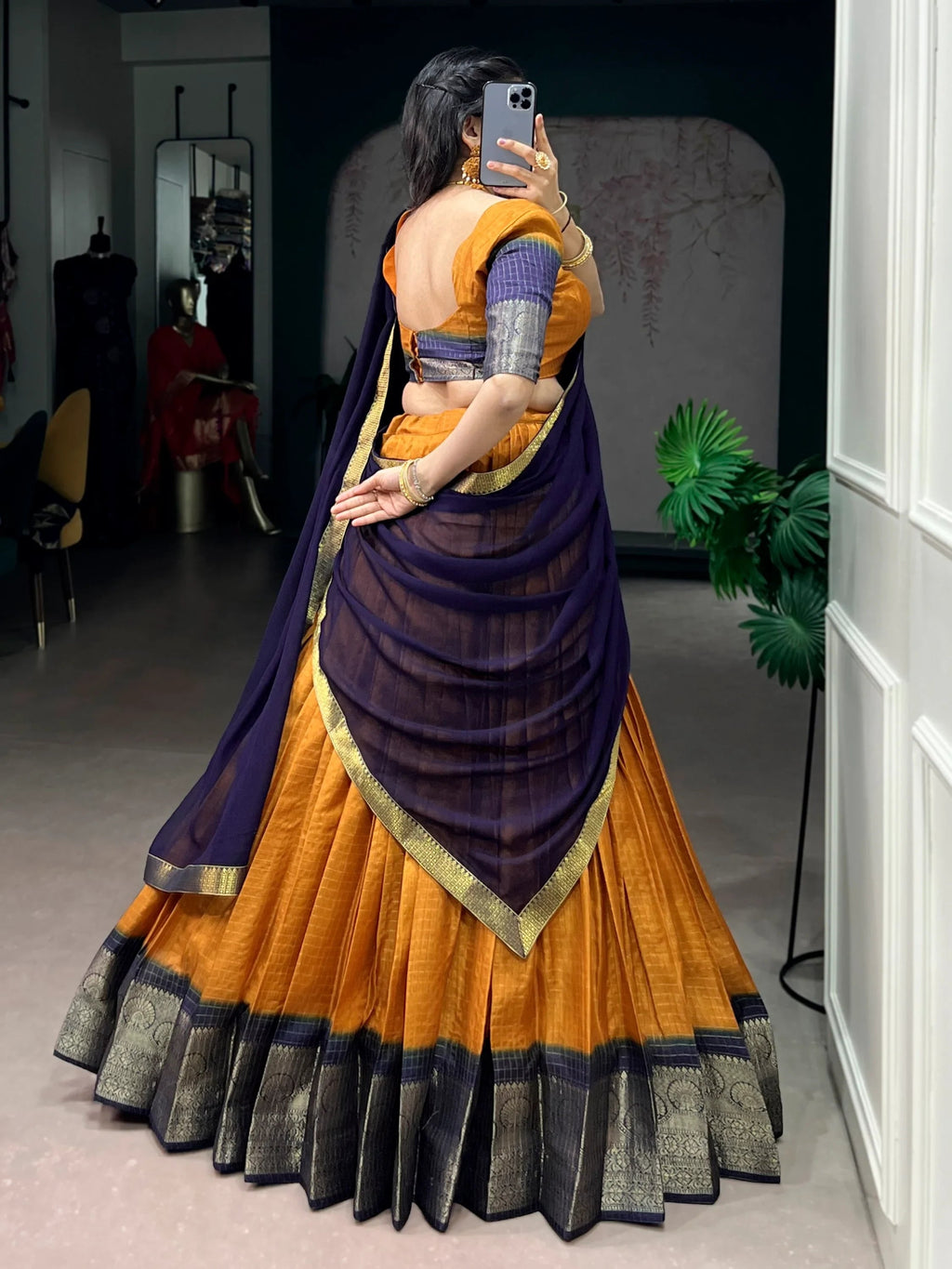 Mustard Regal Zari Weaving Silk Festive Wear Lehenga Choli With Dupatta