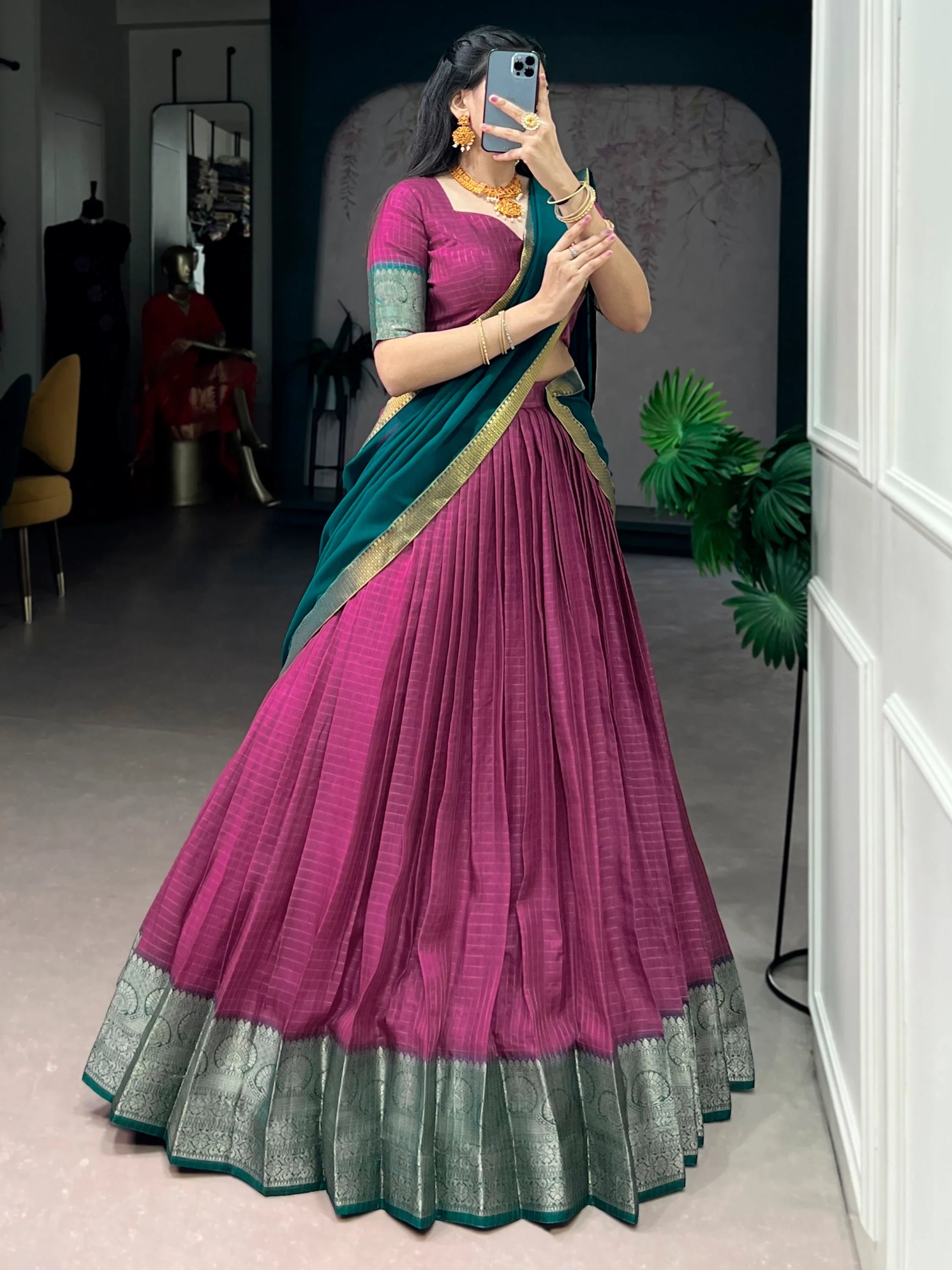 Pink Regal Zari Weaving Silk Festive Wear Lehenga Choli With Dupatta
