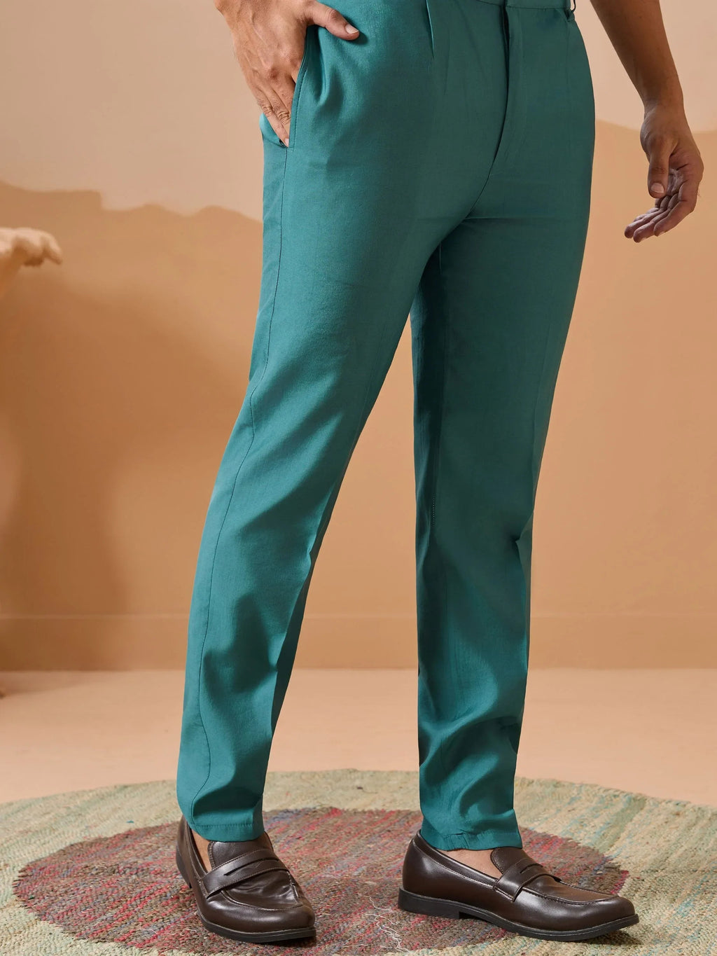Alluring Rama Green Thread Work Viscose Wedding For Men Kurta With Pant And Jacket