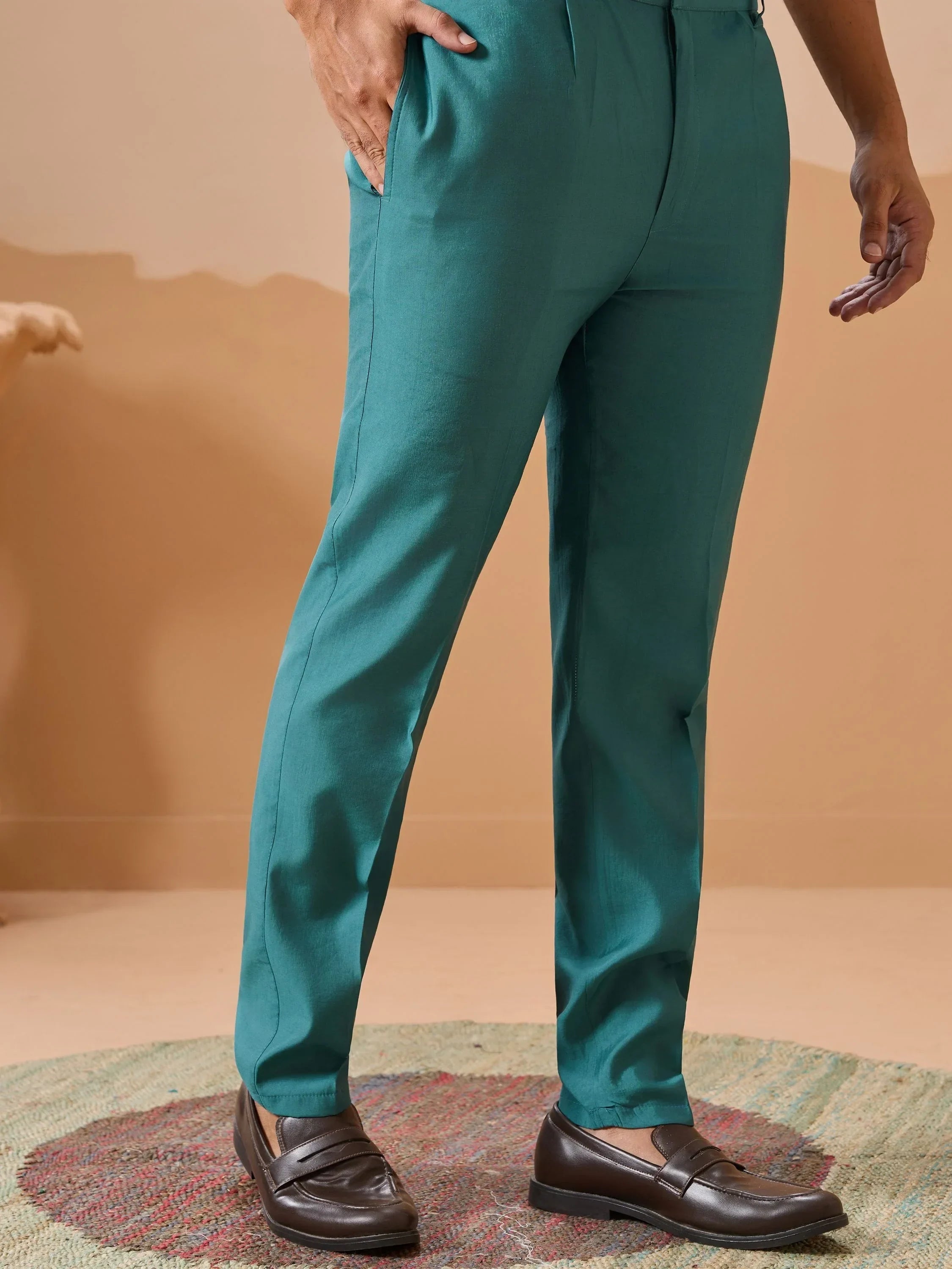 Alluring Rama Green Thread Work Viscose Wedding For Men Kurta With Pant And Jacket