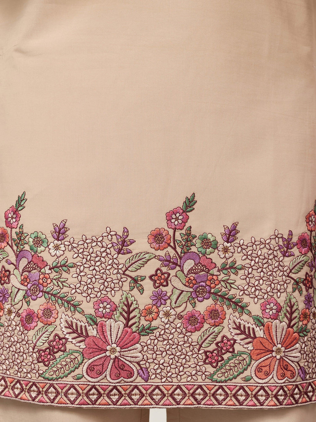 Captivating Beige Embroidered Silk Festival Wear Men’s Kurta Set