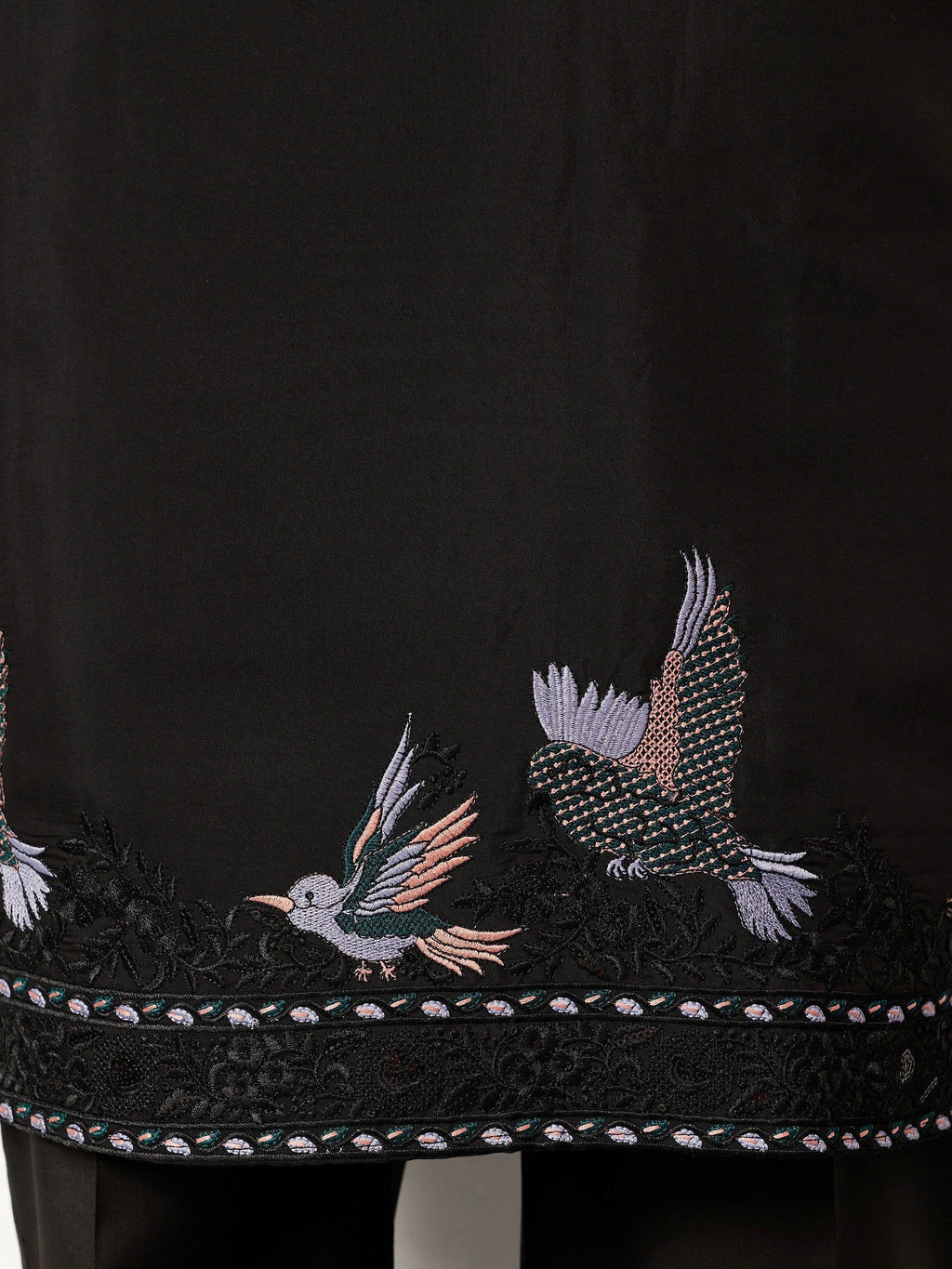 Fabulous Black Embroidered Silk Wedding Wear Men’s Kurta With Dupatta