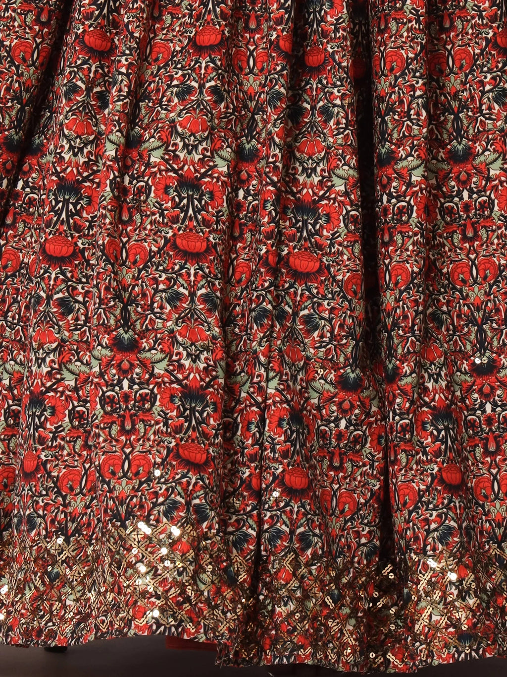 Ravishing Navy Blue Morris Print Silk Festive Wear Lehenga Choli