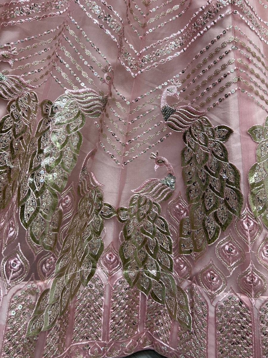 Pink Impressive Sequined Embroidery Wedding Wear Lehenga Choli