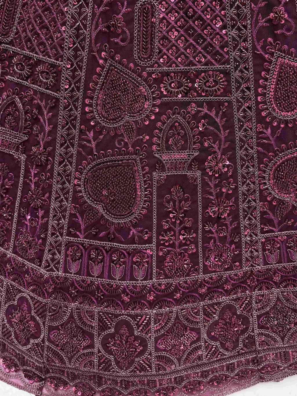 Purple Stunning Net Dori Embroidered Lehenga Choli With Dupatta