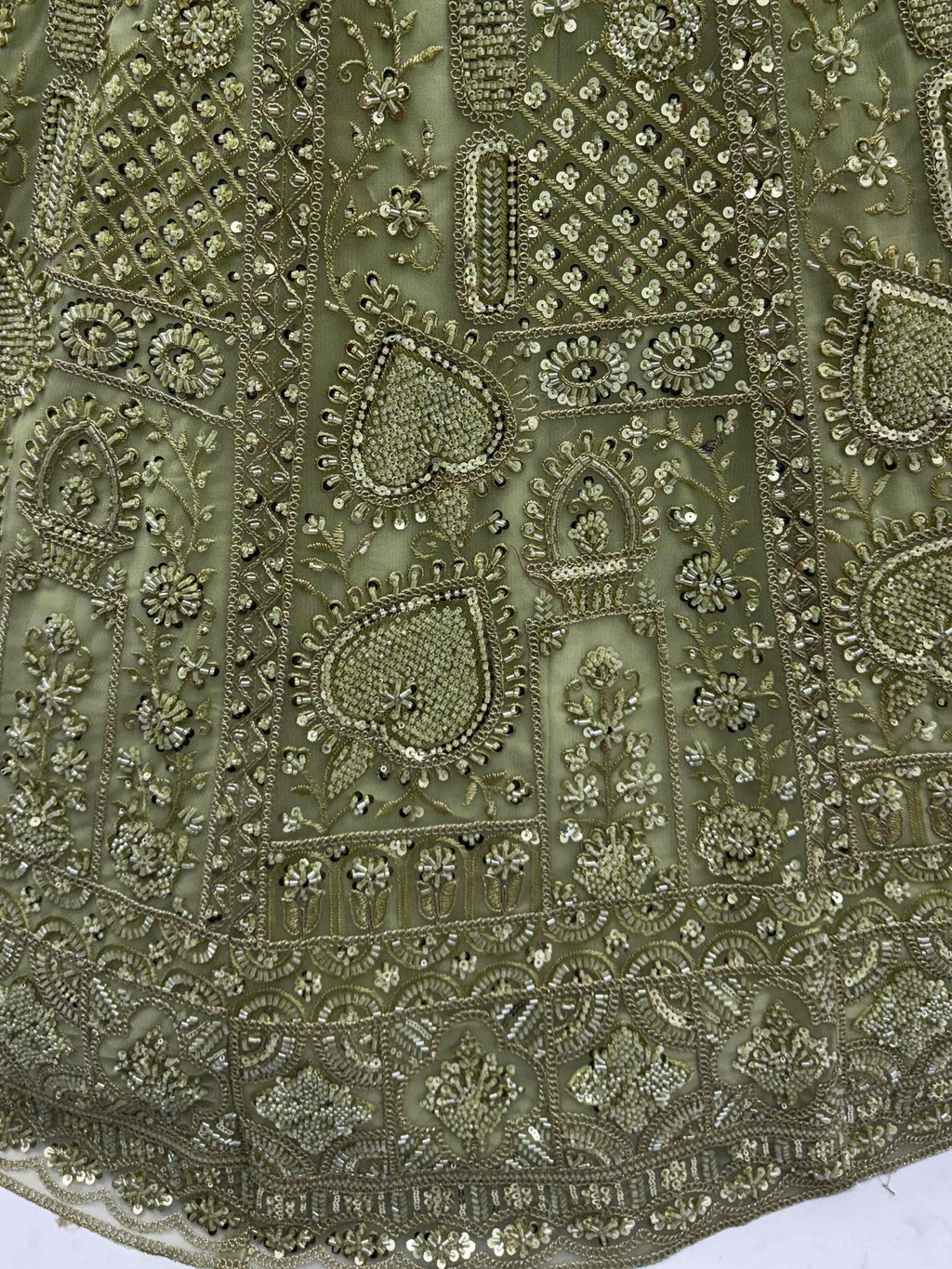 Green Stunning Net Dori Embroidered Lehenga Choli With Dupatta