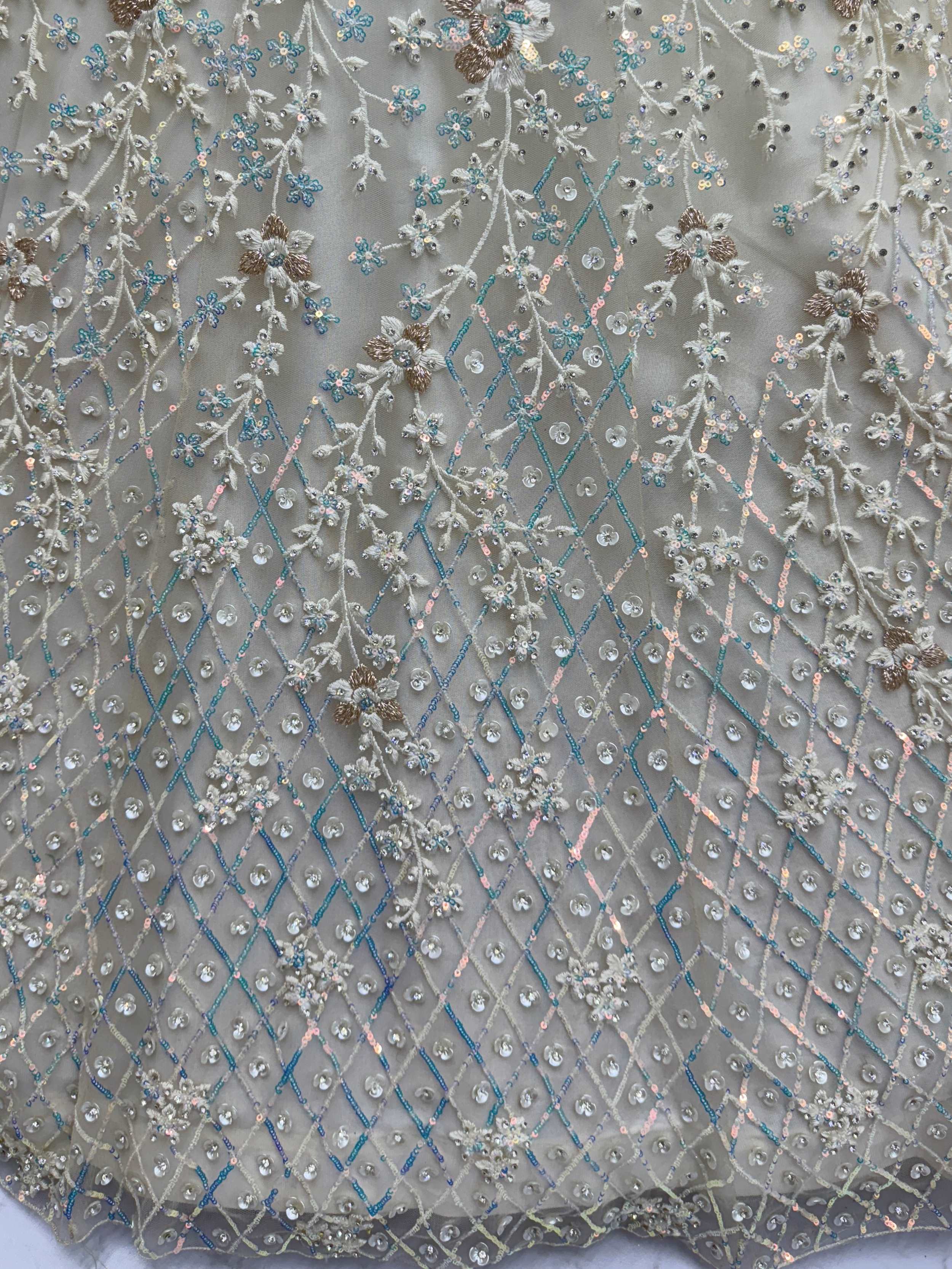 White Fantastic Net Multi-Thread Work Wedding Lehenga Choli