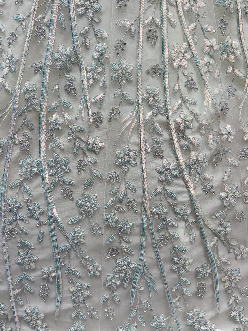 Beautiful White Sequins Embroidered Net Reception Wear Lehenga Choli