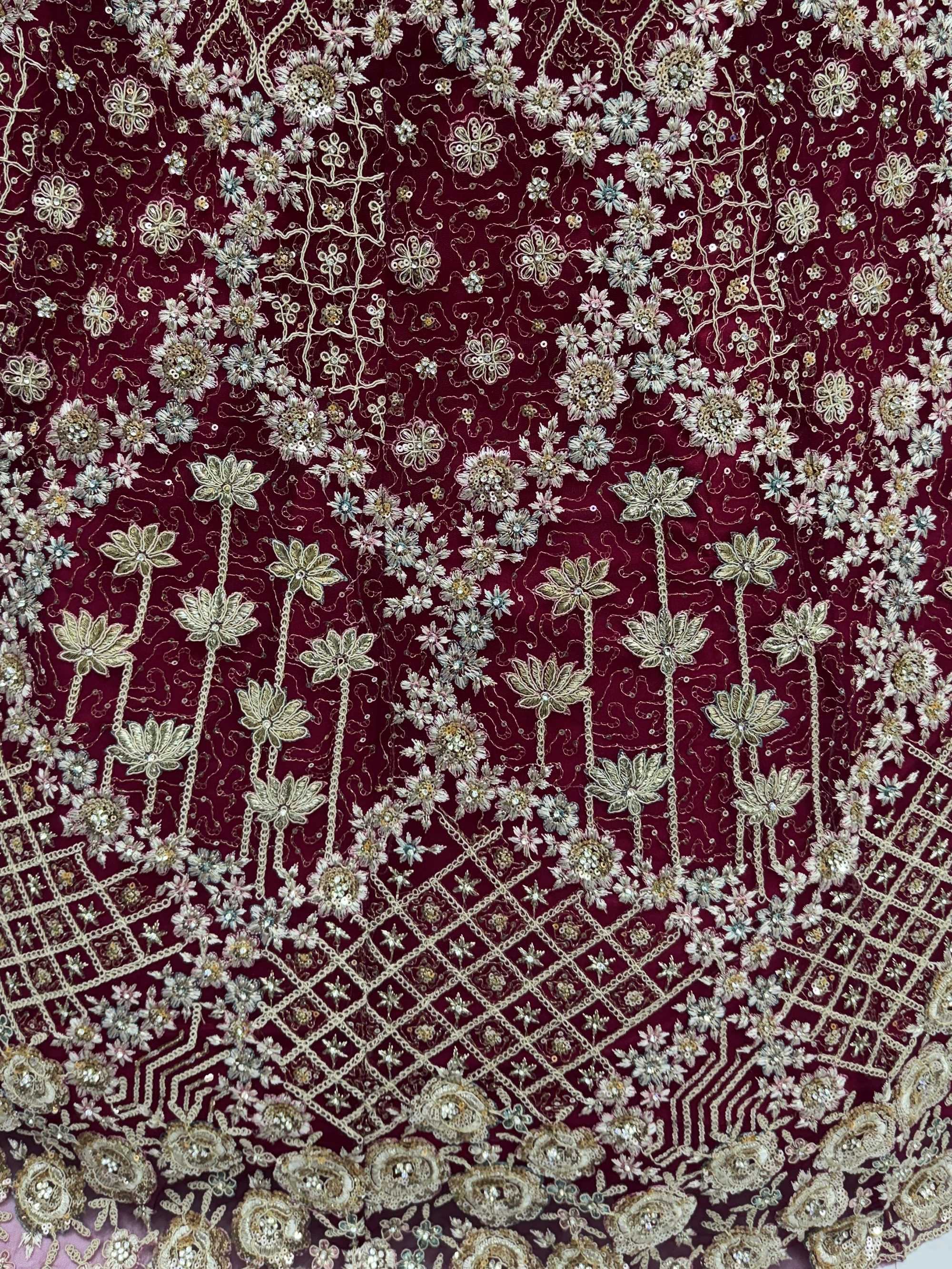 Pink Classic Thread Embroidered Silk Wedding Wear Lehenga Choli
