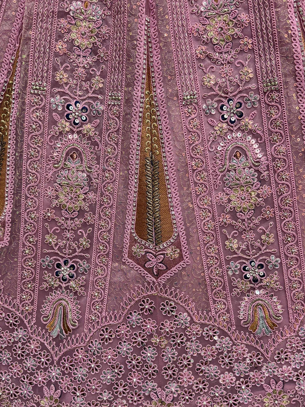 Pink Stylish Dori Embroidered Net Reception Wear Lehenga Choli