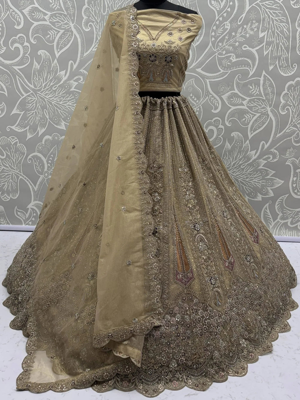 Gorgeous Stylish Dori Embroidered Net Reception Wear Lehenga Choli