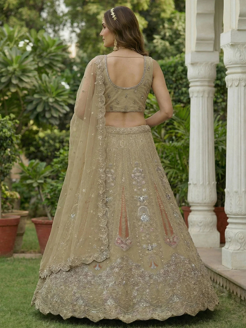 Gorgeous Stylish Dori Embroidered Net Reception Wear Lehenga Choli