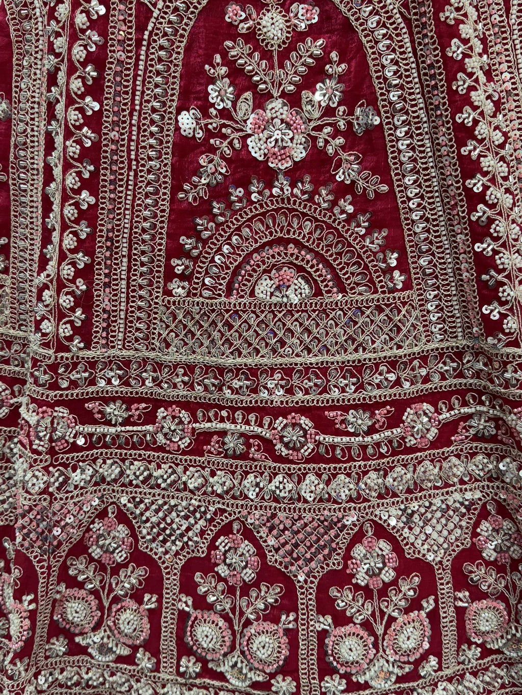 Red Alluring Dori Embroidered Satin Bridal Lehenga Choli