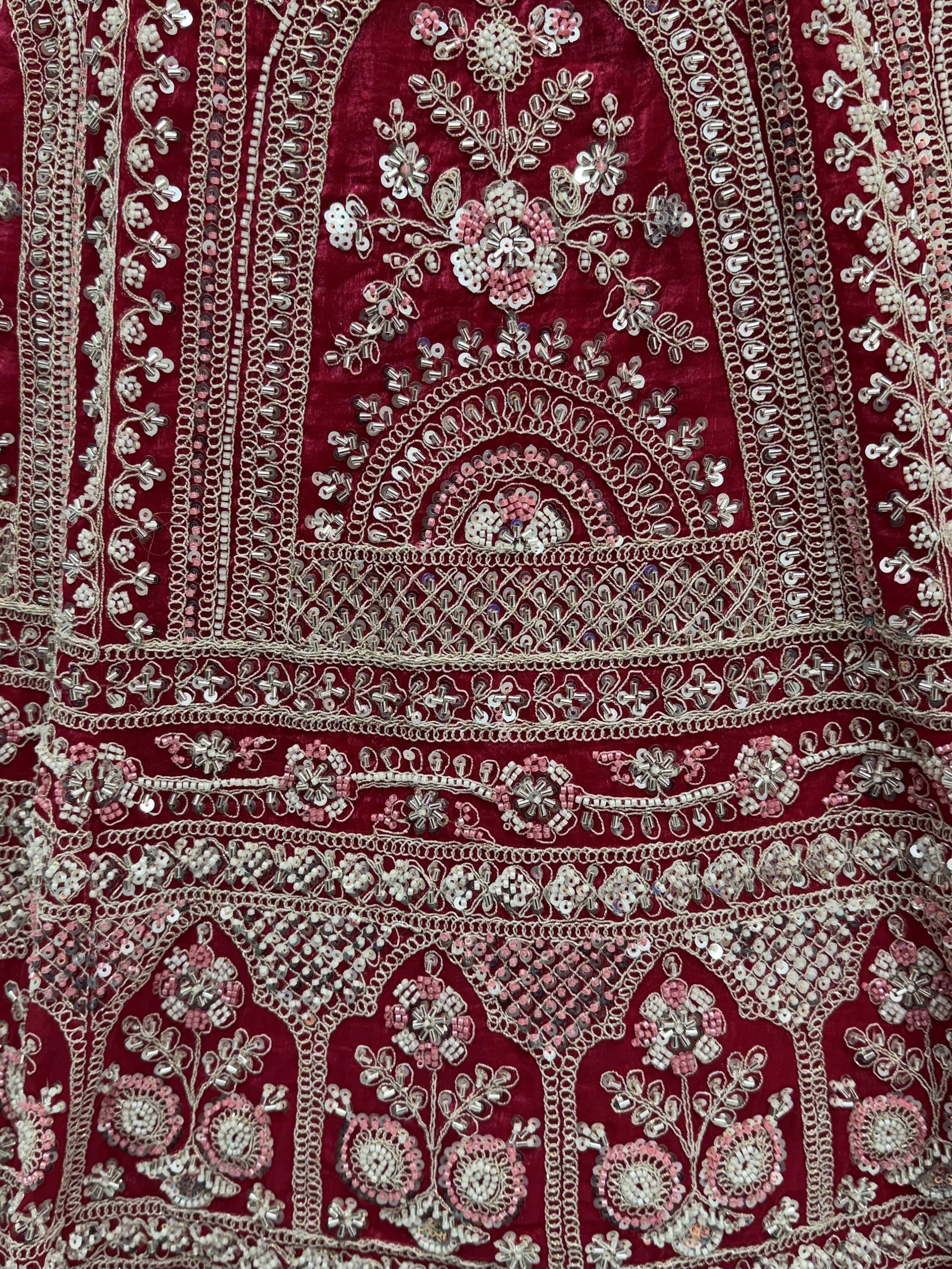 Red Alluring Dori Embroidered Satin Bridal Lehenga Choli