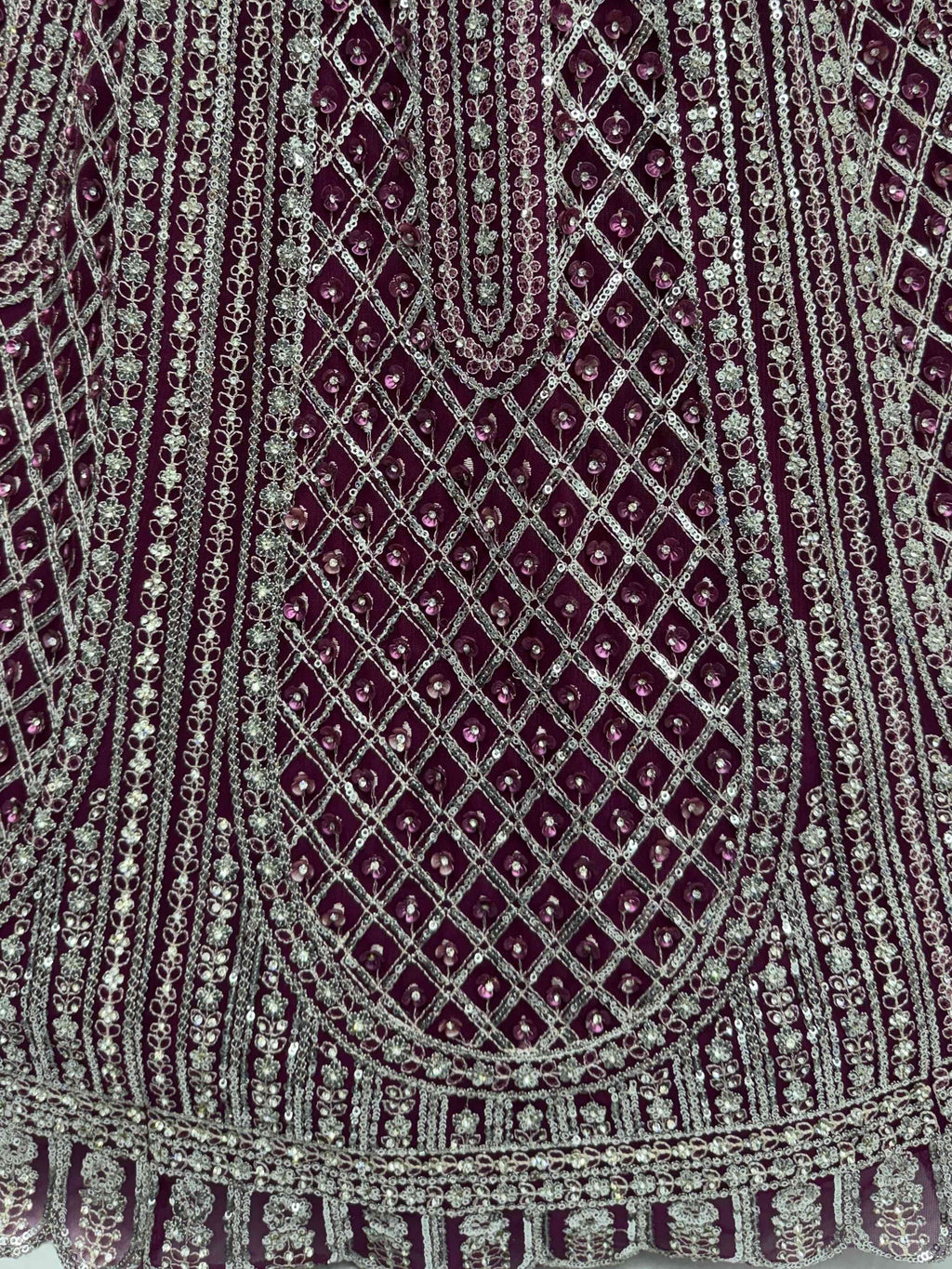 Wine Glamorous Sequins Embroidered Net Wedding Wear Lehenga Choli