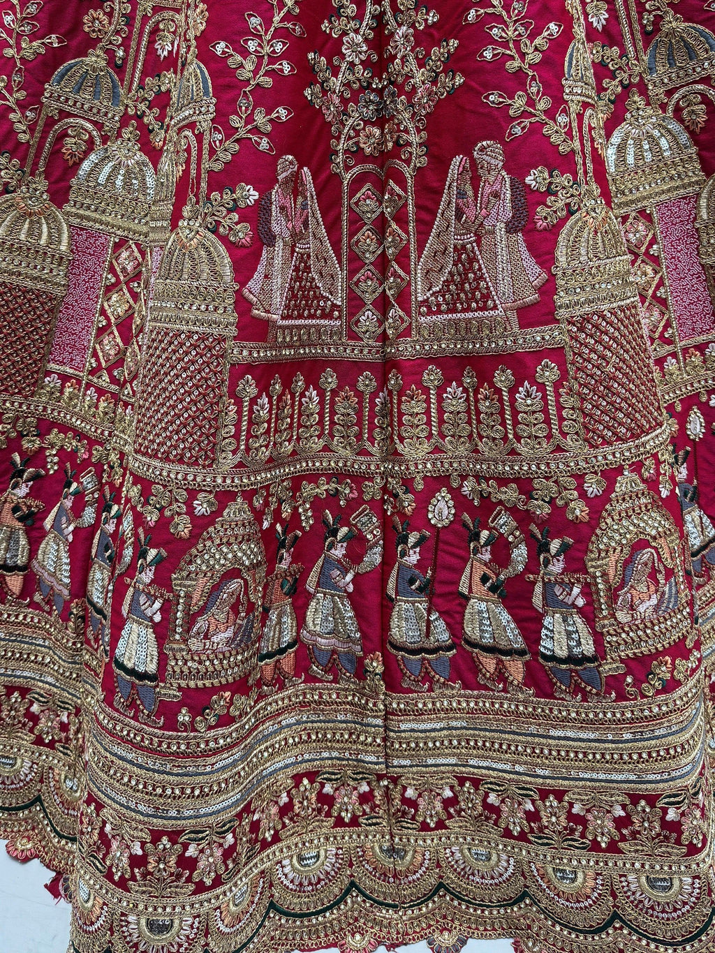 Pink Graceful Embroidered Silk Bridal Lehenga Choli With Double Dupatta